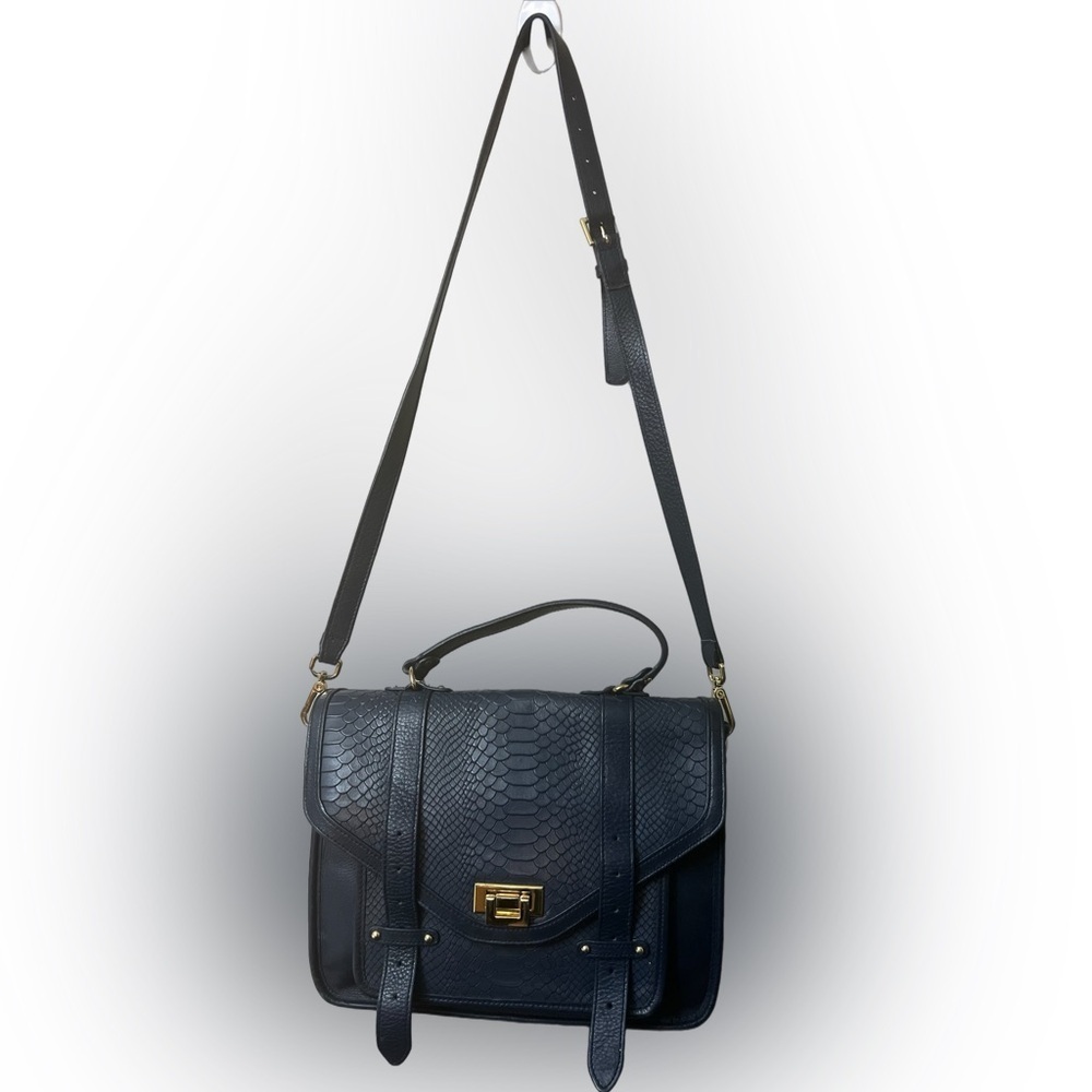 GiGi New York Navy Satchel with Gold Accents - Picture 15 of 15